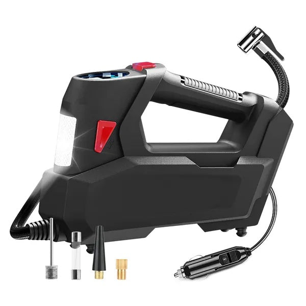 PocketPump™ 120PSI Digital Air Compressor with LED Display ; Portable tire inflator with digital display.