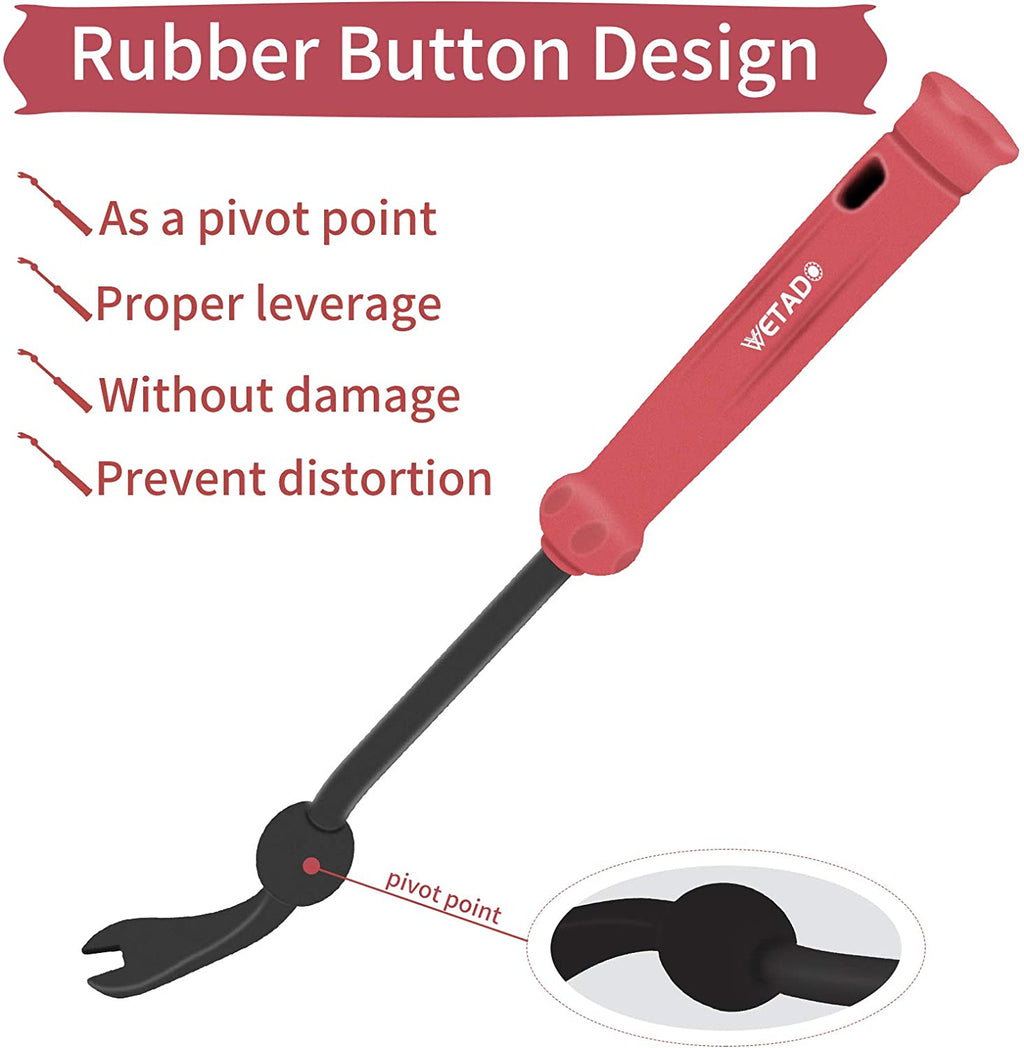 Trim Removal Tool, Car Upholstery Repair Kit, Car Door Audio Panel Trim Removal Set, Fastener Terminal Remover Tool Set Clips Pry Kit Auto Clip Pliers (8PCS Red)