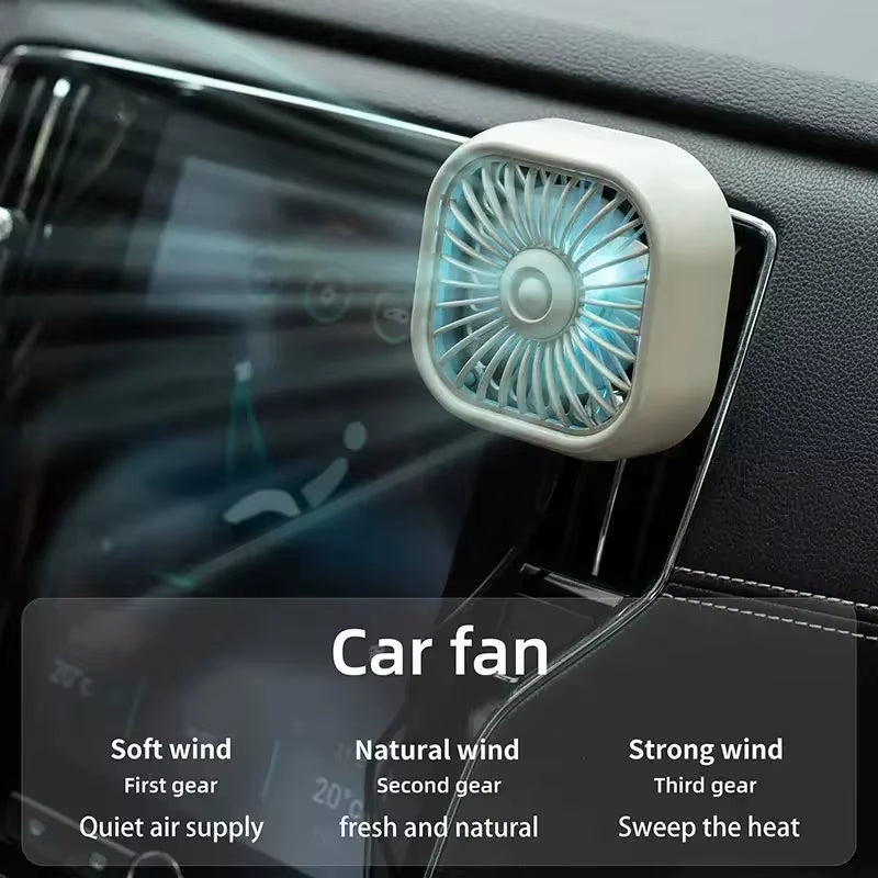 AeroCool™ Mini Car Vent Fan  High-Speed Cooling • Ultra Quiet • USB Powered