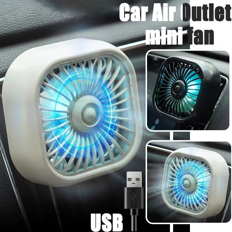 AeroCool™ Mini Car Vent Fan  High-Speed Cooling • Ultra Quiet • USB Powered