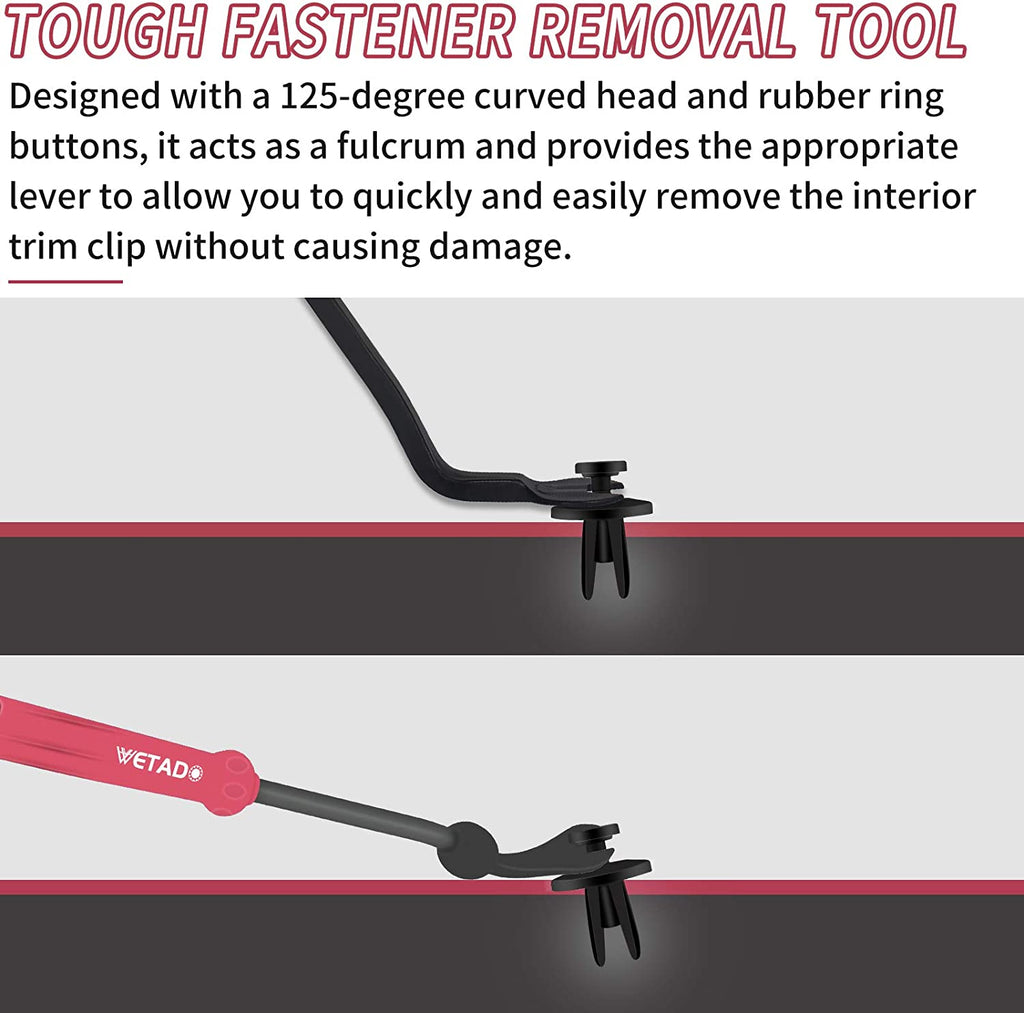 Trim Removal Tool, Car Upholstery Repair Kit, Car Door Audio Panel Trim Removal Set, Fastener Terminal Remover Tool Set Clips Pry Kit Auto Clip Pliers (8PCS Red)